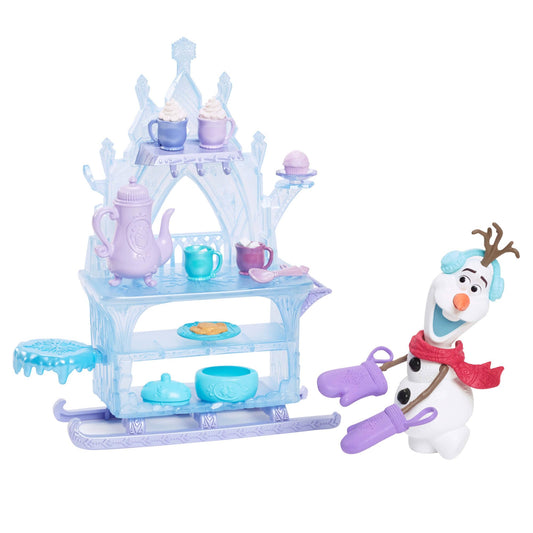 Mattel Disney Frozen Olaf doll with accessories, Treats Sled with Olaf doll, mobile food cart, food items, and more, inspired by Frozen: Winterfest, JBG55.