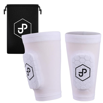 JDP Premium 3in1 Shin Guards, sock with integrated shin guards for soccer, shin guards including soccer socks, soccer shin guards, adult white shin guards.
