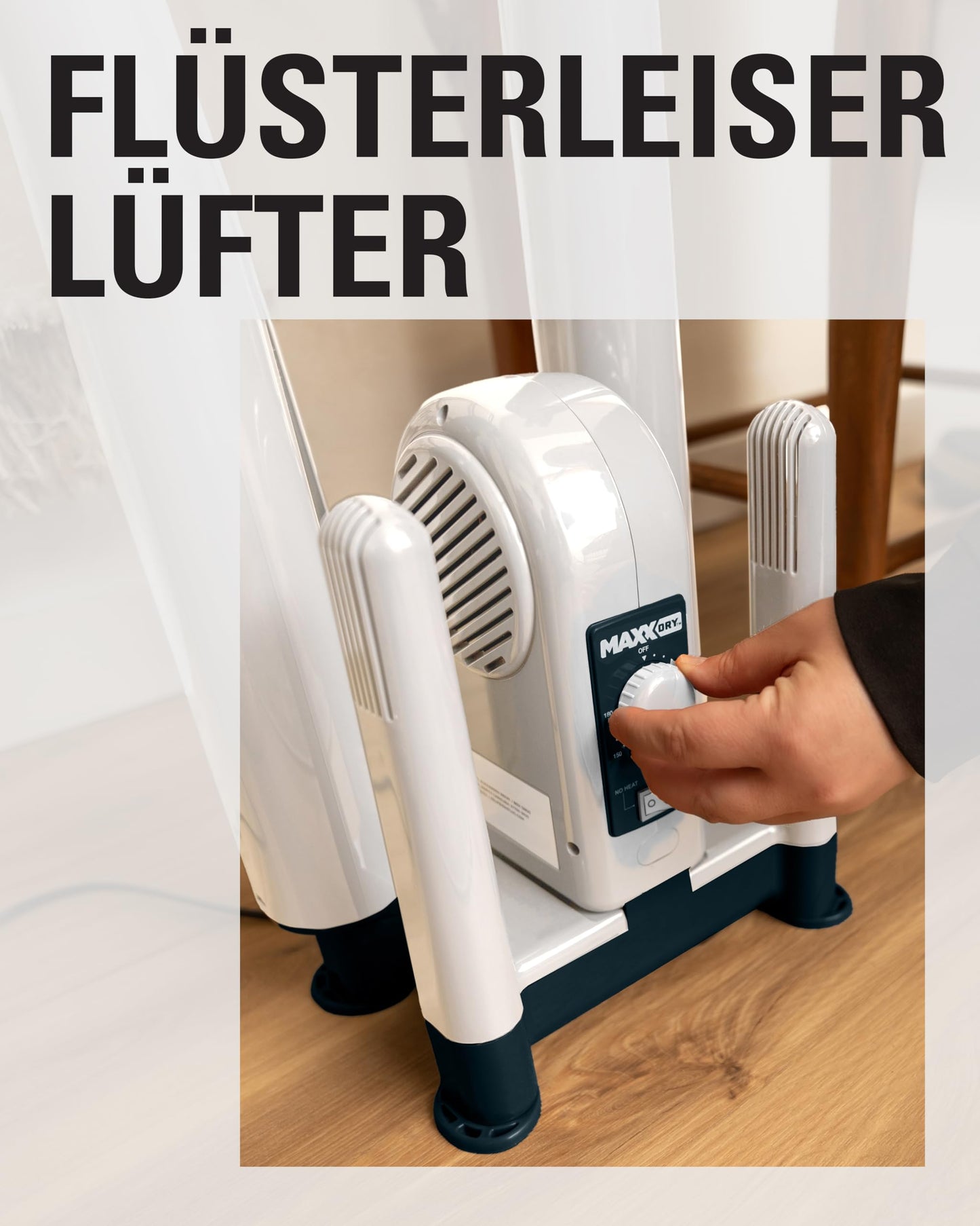 MaxxDry Pro Shoe, Boot & Glove Dryer - Dries 4 items in 60 min, prevents odors & bacteria, for all fabrics, includes extension, 180cm cord, 240W, 1-year warranty.