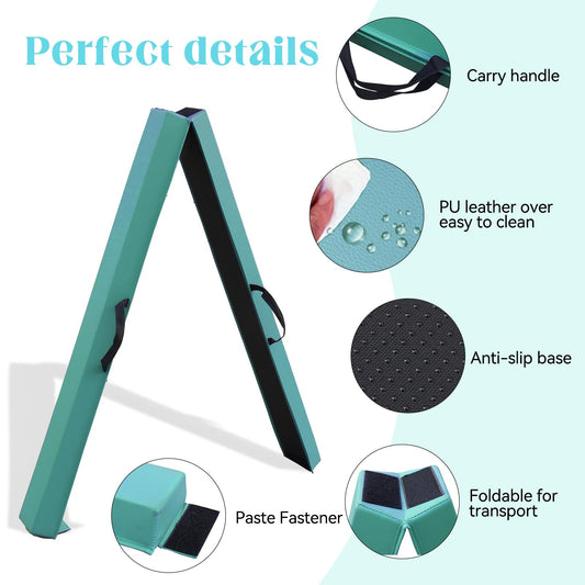 SportBob Balance Beam for kids, folding gymnastics beam made of PU leather, 300cm long. Perfect for home practice, balance training, fitness, and gymnastics.