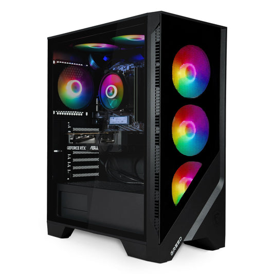 Greed® MK2 - High End Gaming PC - AMD Ryzen 7 5700X & Nvidia Geforce RTX 5060 - Ultra Fast RGB Computer + 4K Raytracing System with 4.6 GHz - 32 GB DDR4 RAM - 1TB SSD - WiFi + W11 Pro