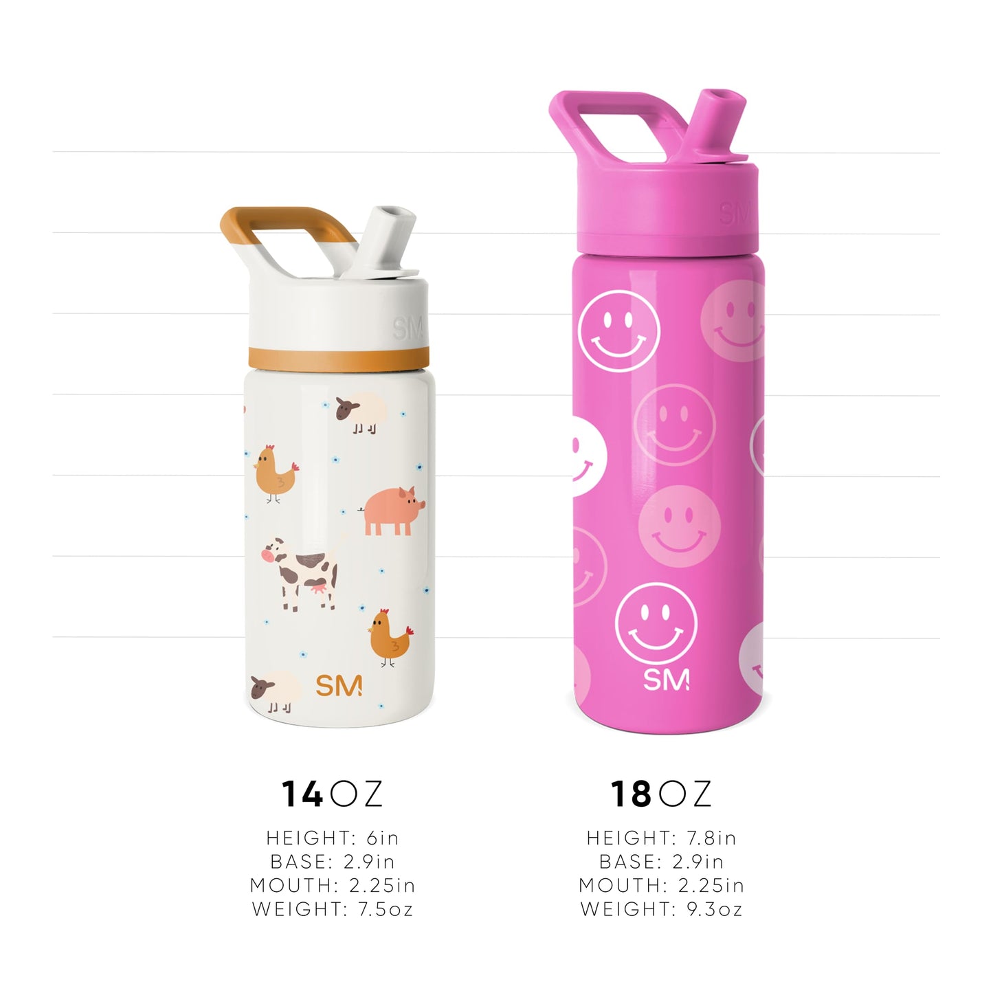 Simple Modern Kids Water Bottle with Straw | Insulated Stainless Steel Children's Drinking Bottle for Toddlers Boys and Girls | Summit | 415ml | Tie-Dye