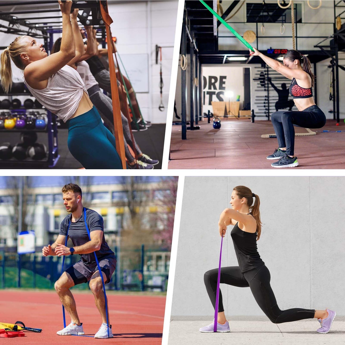 Resistance bands set by HANSPY, suitable for men and women. Includes pull-up assistance bands for strength training, home workouts, physiotherapy, yoga. Comes with door anchor, carrying bag, and workout guide.