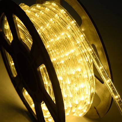 COSTWAY Outdoor Light Tube 30M, Light Tube with 1080 LEDs, Waterproof Light Chain, Powered by Electricity, LED Light Tube for Decoration, Party, Garden, Wedding (Warm White)