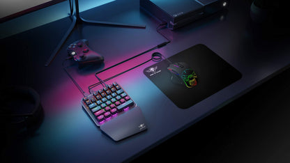 Spirit of Gamer - Xpert G700 - Adapter combined RGB - keyboard and mouse set for PS4, XBOX ONE, PC - mechanical keyboard with one hand - mouse 7 buttons 3200 DPI