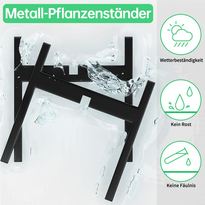 ZMTECH Flower Stand 30cm, Metal Flower Stand Black Plant Shelf 30cm Height for Indoor Outdoor Bedroom Corner Patio