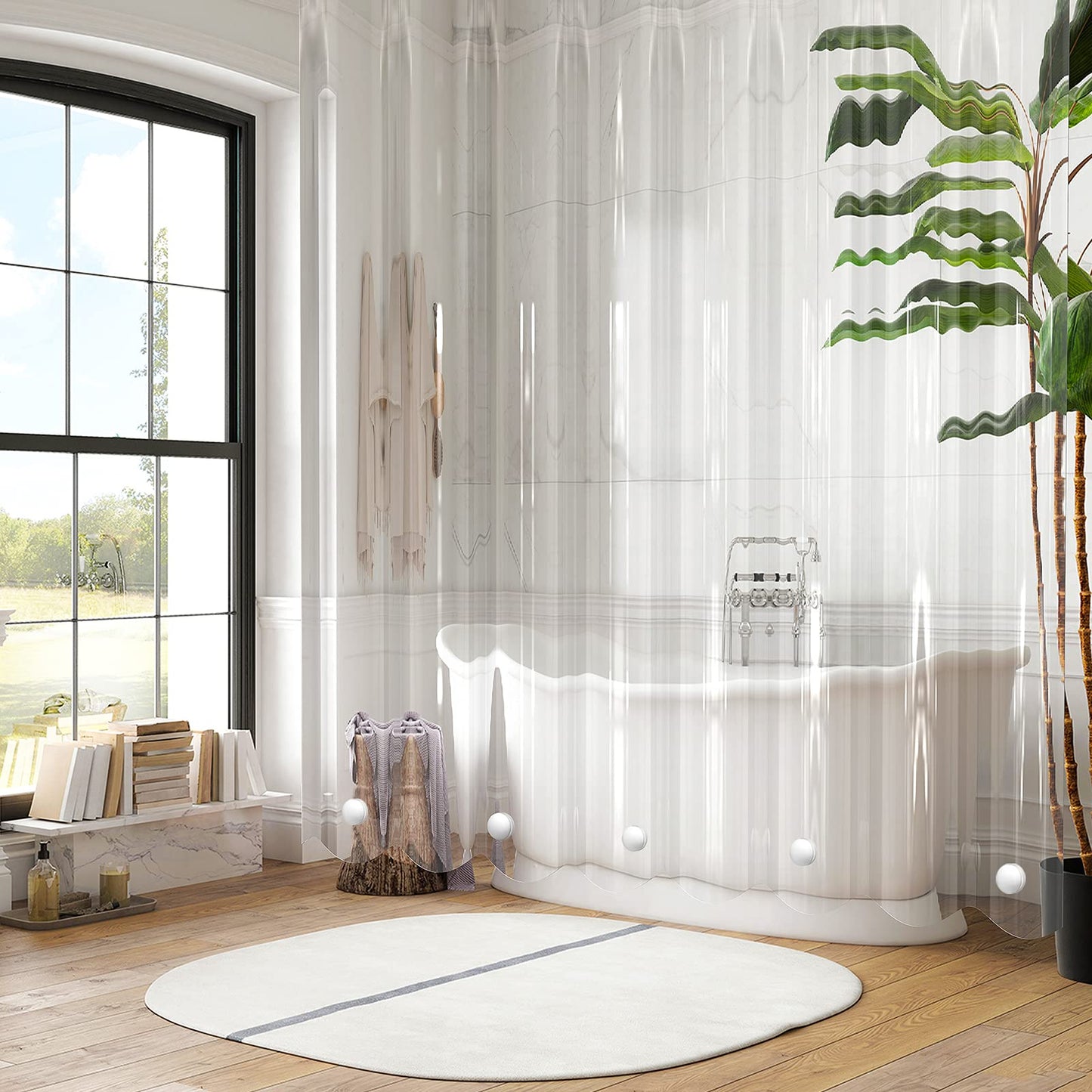 VANZAVANZU Shower Curtain Weights, Rustproof, Shower Curtain Magnets with Silicone Coating to Prevent Blowing Away in the Wind.