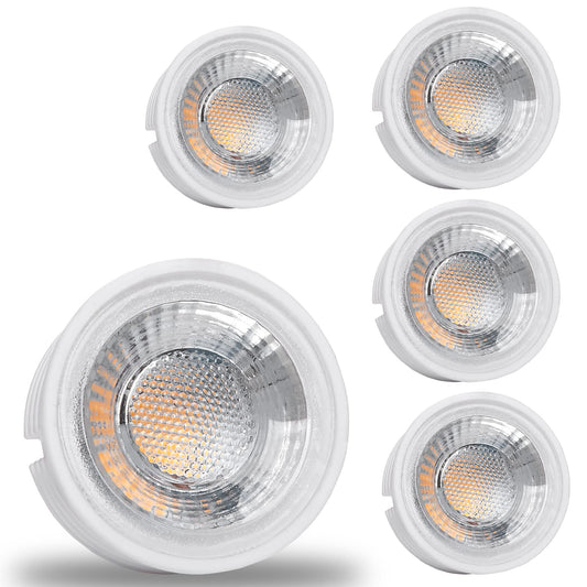 YanFeiYit 5x LED module as GU10 replacement - 5W 38° dimmable made of ceramic super flat 230V - light source for recessed spotlights lamp bulb spotlight (warm white 3000K)