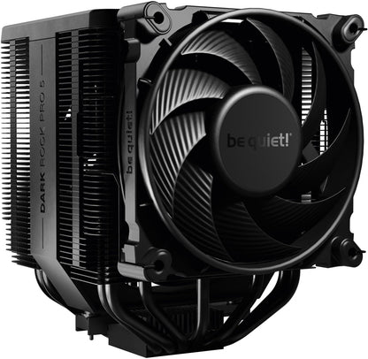 be quiet! Dark Rock Pro 5 air cooler, extremely high cooling performance, 7 high-performance heat pipes, Silent Wings 120mm PWM fan, Silent Wings 135mm PWM fan, virtually inaudible operation, Speed Switch