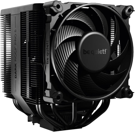 be quiet! Dark Rock Pro 5 air cooler, extremely high cooling performance, 7 high-performance heat pipes, Silent Wings 120mm PWM fan, Silent Wings 135mm PWM fan, virtually inaudible operation, Speed Switch