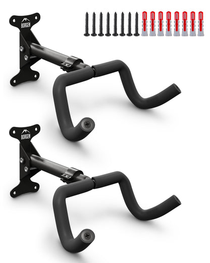 Borrow bicycle wall mount I bike holder - angle and wall distance adjustable up to 20 kg, foldable, MTB, road bike - extra soft padding
