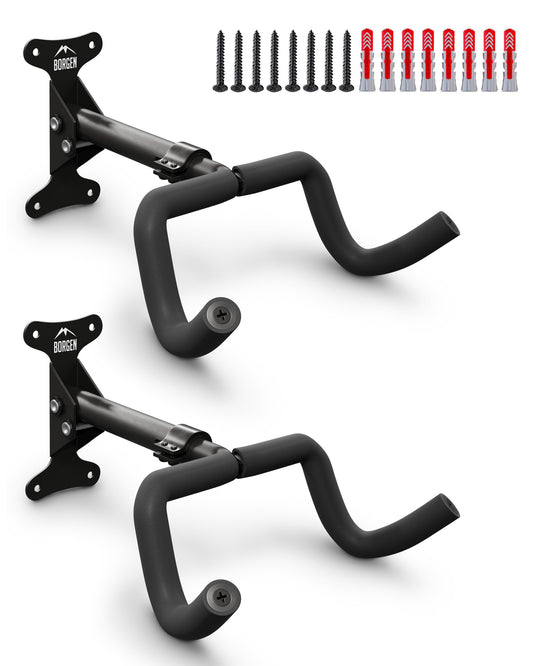 Borrow bicycle wall mount I bike holder - angle and wall distance adjustable up to 20 kg, foldable, MTB, road bike - extra soft padding