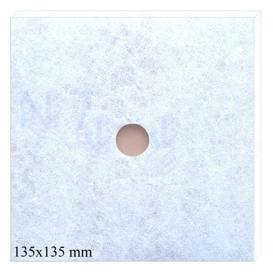 50 Maico replacement filter ZF 60/100 for all ER, ER-AP, ER-APB models (ER 60/100 series) - 135x135 mm - Inner hole ø 22 mm - Filter class G2 - Maico part number: 0093.0680 - Ventilation fan filter