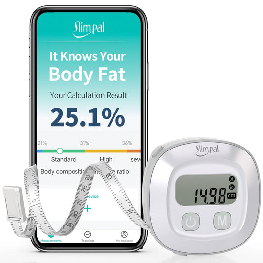 Simpal Smart Body Tape Measure, Bluetooth Body Fat Measure Tape, measure body dimensions of biceps, chest, waist, calves, thighs, and neck, fitness tape measure