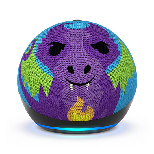 Echo Dot Kids (Latest Generation) | Smarter Wi-Fi and Bluetooth speaker with Alexa | 1 year of Amazon Kids+ content included | Dragon design