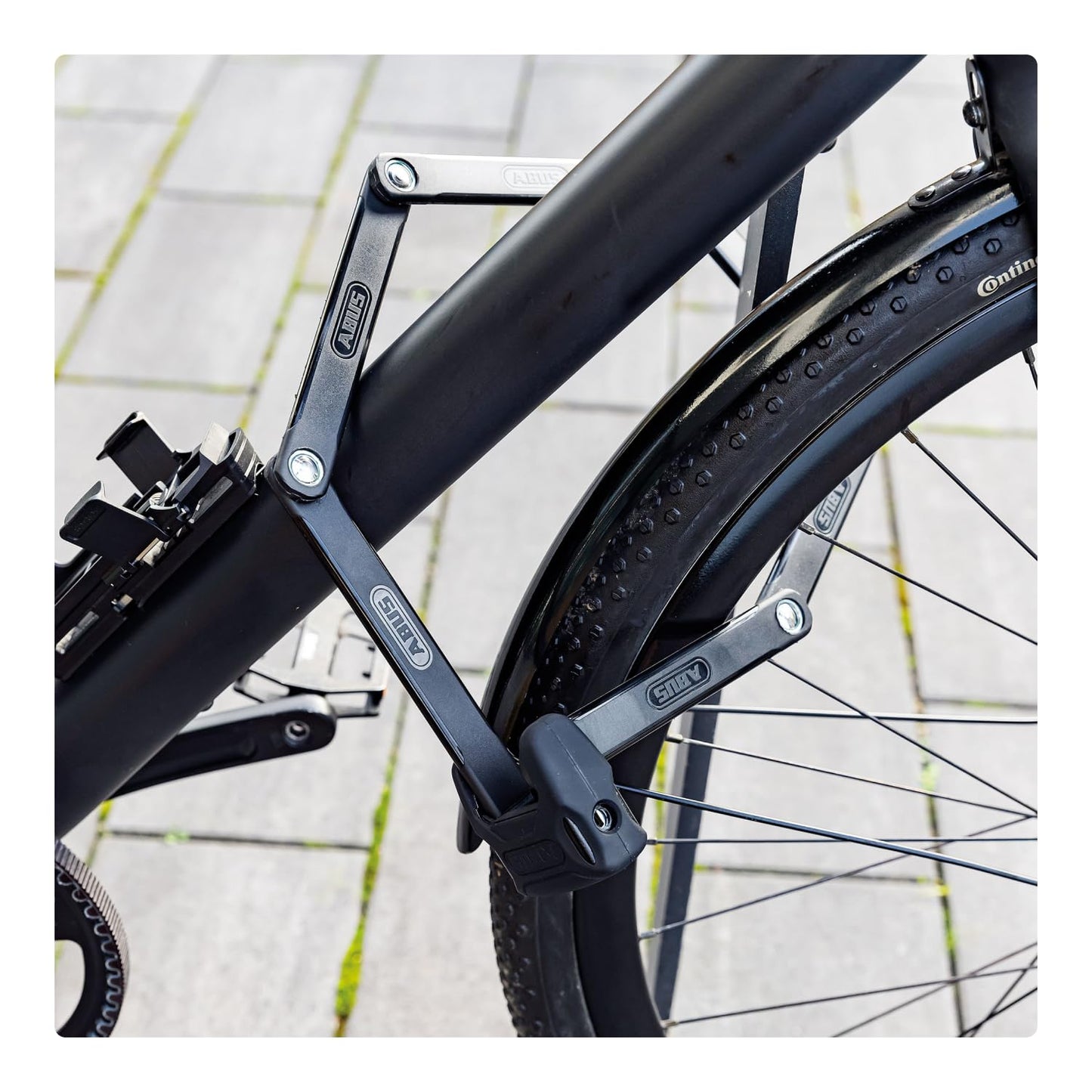 ABUS folding lock Bordo 6000K with SH lock holder - Bike lock with XPlus cylinder for high manipulation protection - ABUS security level 10 - Length 90 cm - Black/Orange