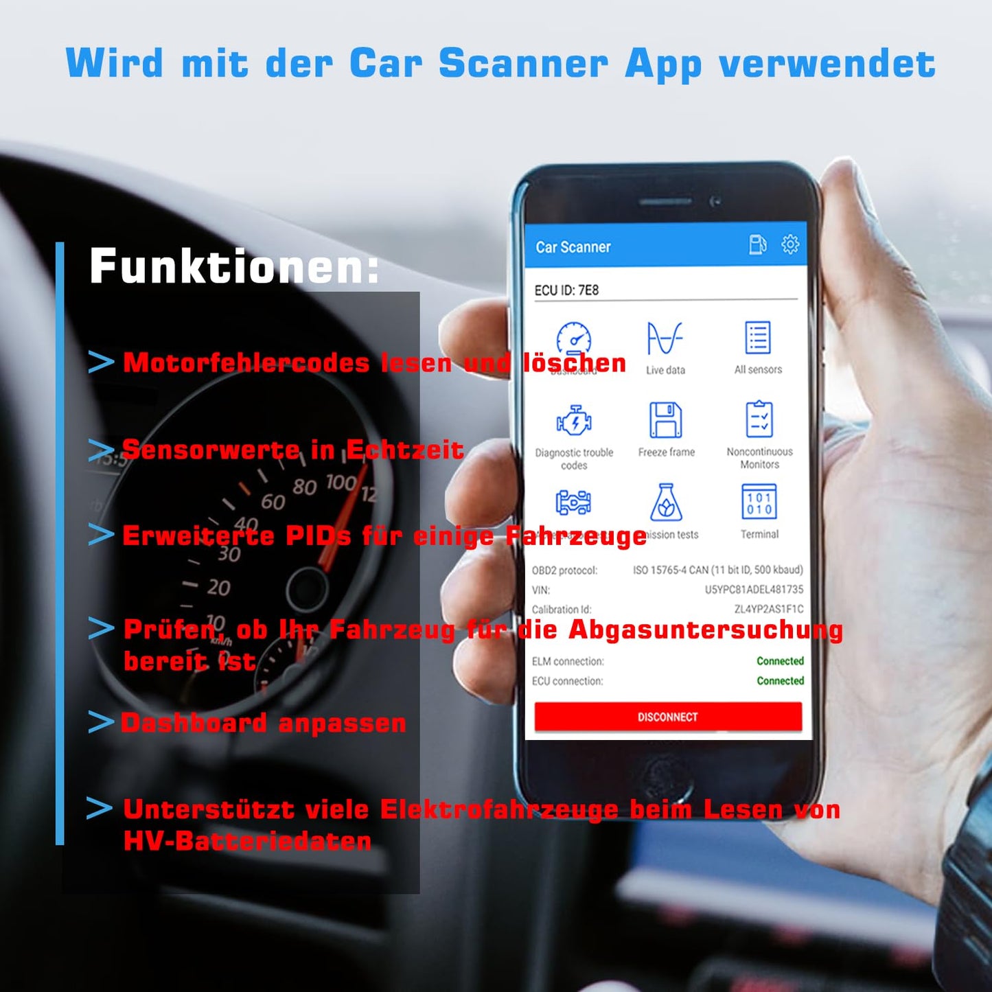 Veepeak OBDCheck BLE Bluetooth 4.0 OBD II diagnostic tool car code reader scanner compatible with iOS and Android.