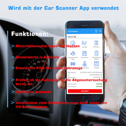 Veepeak OBDCheck BLE Bluetooth 4.0 OBD II diagnostic tool car code reader scanner compatible with iOS and Android.