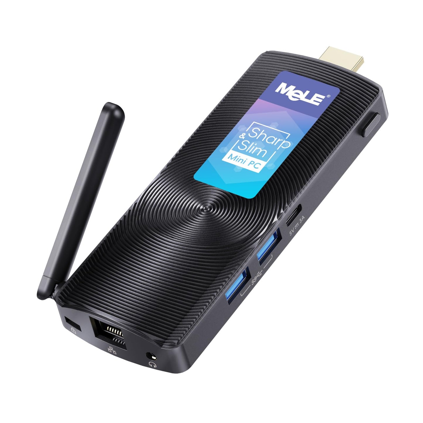 MeLE PCG02 fanless mini PC stick, Celeron J4125 8GB 256GB micro desktop computer stick, supports HDMI Wi-Fi5 Gigabit Ethernet, BT4.2 in business office industrial IoT media home.