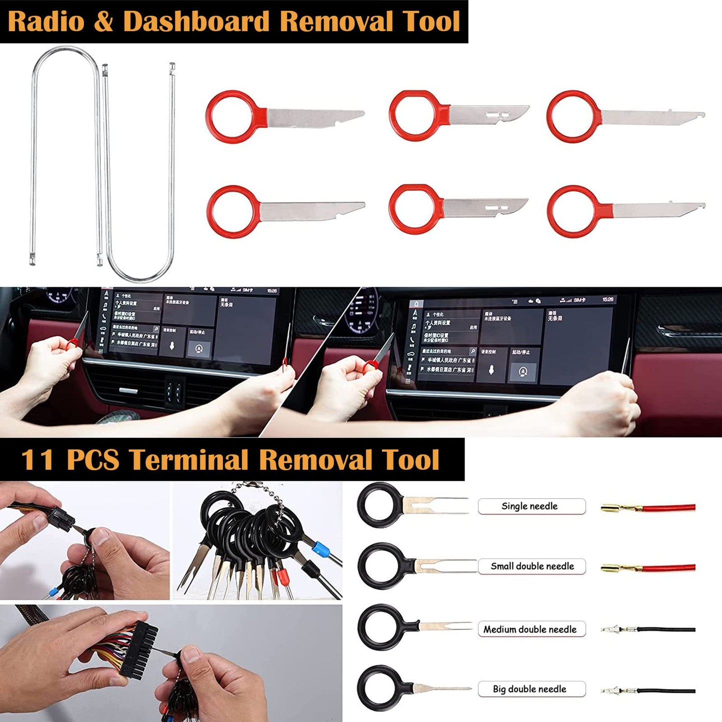 Aohoo Auto Disassembly Tools, 280 Piece Trim Removal Tool Set, for Trim Removal Plastic Pry Tool, Installation and Removal of Car Panel for Dashboard