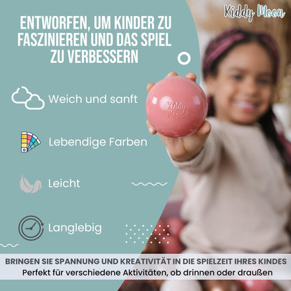 KiddyMoon 700 ∅ 7cm Children Balls Play Balls for Ball Pit Baby Plastic Balls Made in EU, Transparent/Silver/Pearl/Baby Blue
