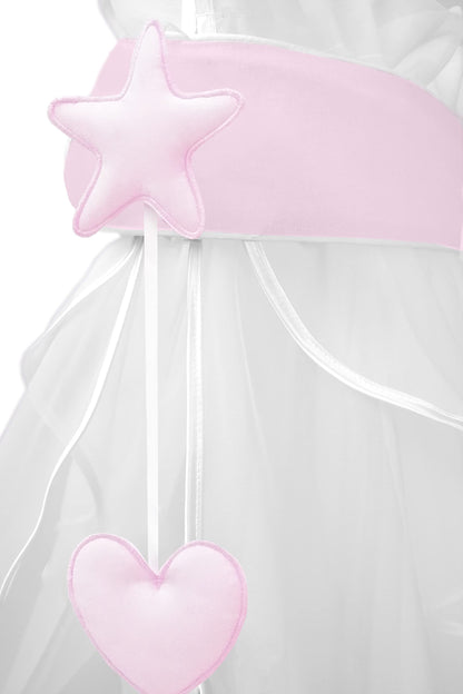 Amilian sky pole; pole; bed canopy pole; canopy holder with canopy for baby bed; bassinet; cradle; children's bed; canopy; bed curtain: full fabric canopy or chiffon canopy (Made in EU)