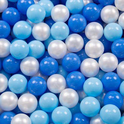 KiddyMoon 700 ∅ 7Cm Kids Balls Play Balls For Ball Pit Baby Plastic Balls Made In EU, Baby Blue/Blue/Pearl