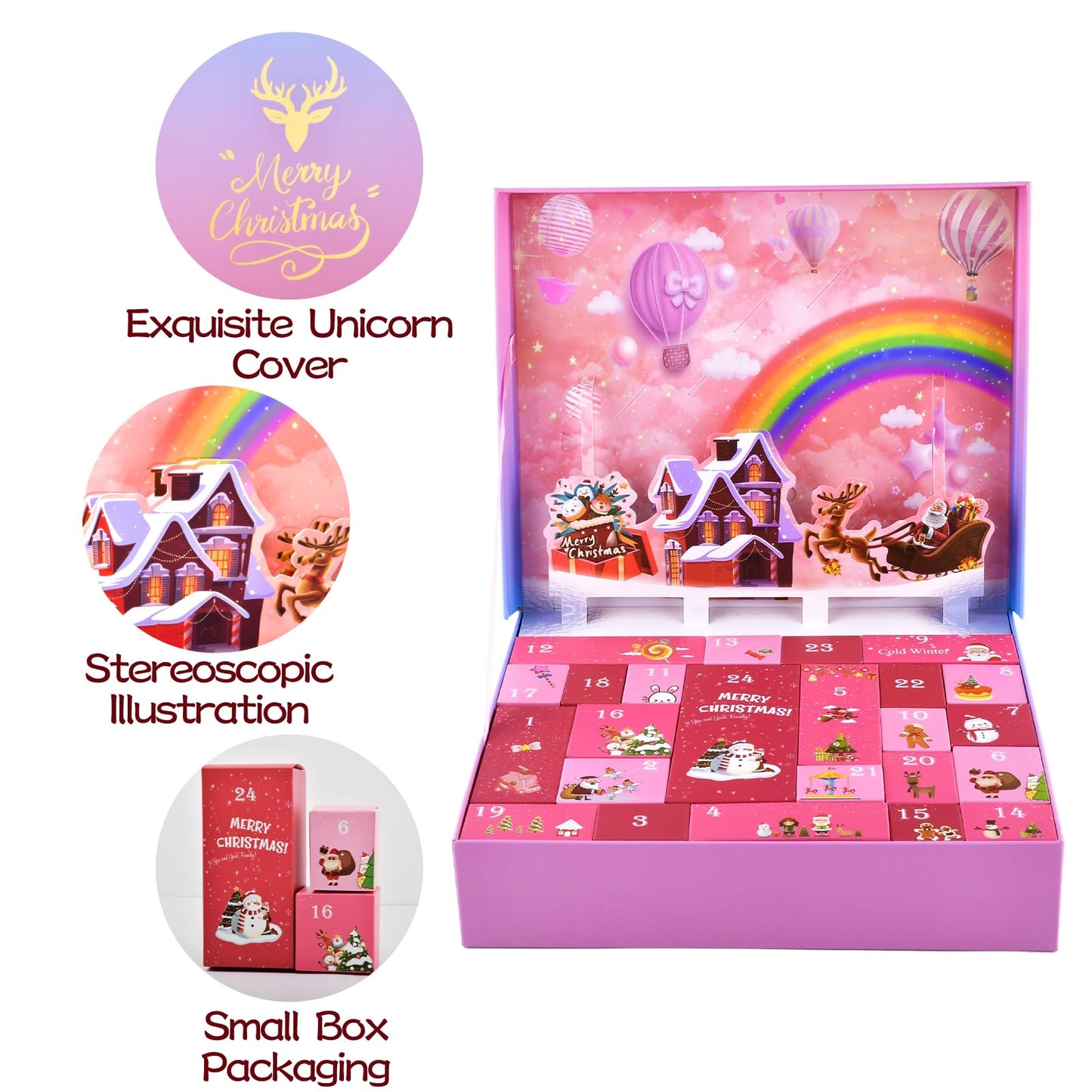 Advent calendar 2025 for children girls, 24 days Christmas countdown gift jewelry advent calendar including toys and hair accessories, gifts for girls