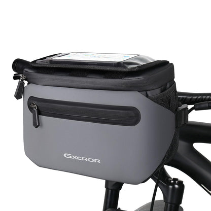 GXCROR Bicycle Handlebar Bag 4.7L with Quick Release | Stable Holder for City & Trekking | Waterproof + Phone Pocket + Drink Holder
