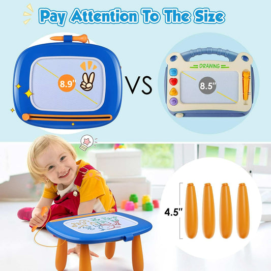 Smasiagon Magnetic Drawing Board for Kids, Colorful Erasable Magna Doodle with Legs for Toddler Toy for 1 2 3 Year Old Boys Gift (Navy Blue)