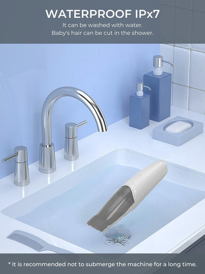 Children's hair clipper. Silent wireless hair trimmer 48dB, Waterproof IPx7. Hair clipper for kids with ceramic blade for sensitive skin and USB charging cable.