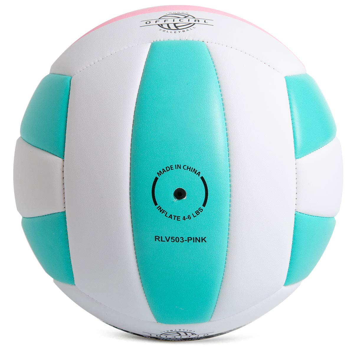 Runleaps Soft Indoor Volleyball, waterproof, lightweight touch, leisure ball for pool, gym, indoor and outdoor (Pink/Light Blue, Size 5)