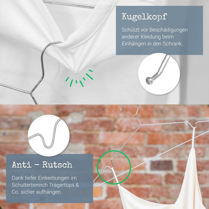 ROW&LINE® - Children's hangers (30 cm) - 10 pieces (beige) - space-saving baby hangers - sturdy for heavy clothing - wire hangers for organization & uniform look in the closet