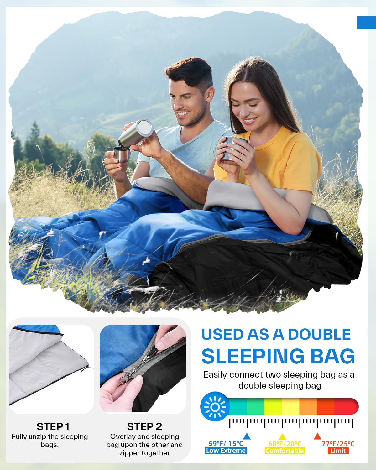 Sleeping bag Summer Sleeping Bag: Sportneer 190×85cm Summer Sleeping Bag Portable Lightweight Waterproof Sleeping Bag with Compression Sack for Camping, Backpacking, Hiking, Travel