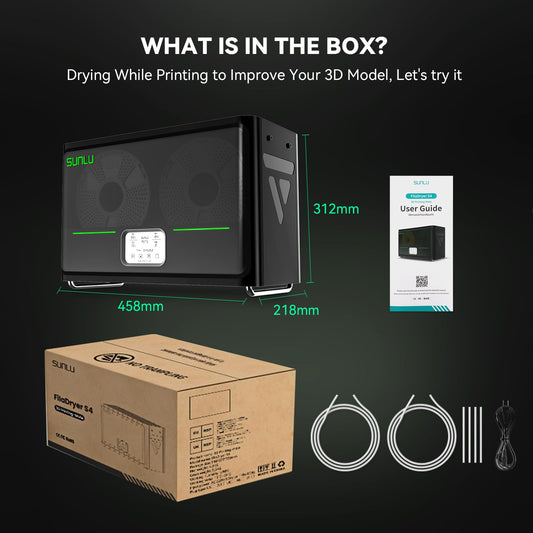 2025 SUNLU Official Filament Dryer Box S4, Upgrade 4-Spool Filament Dehydrator with temperature balance/fast heating/automatic moisture control, for PLA TPU PETG ABS Nylon PA
