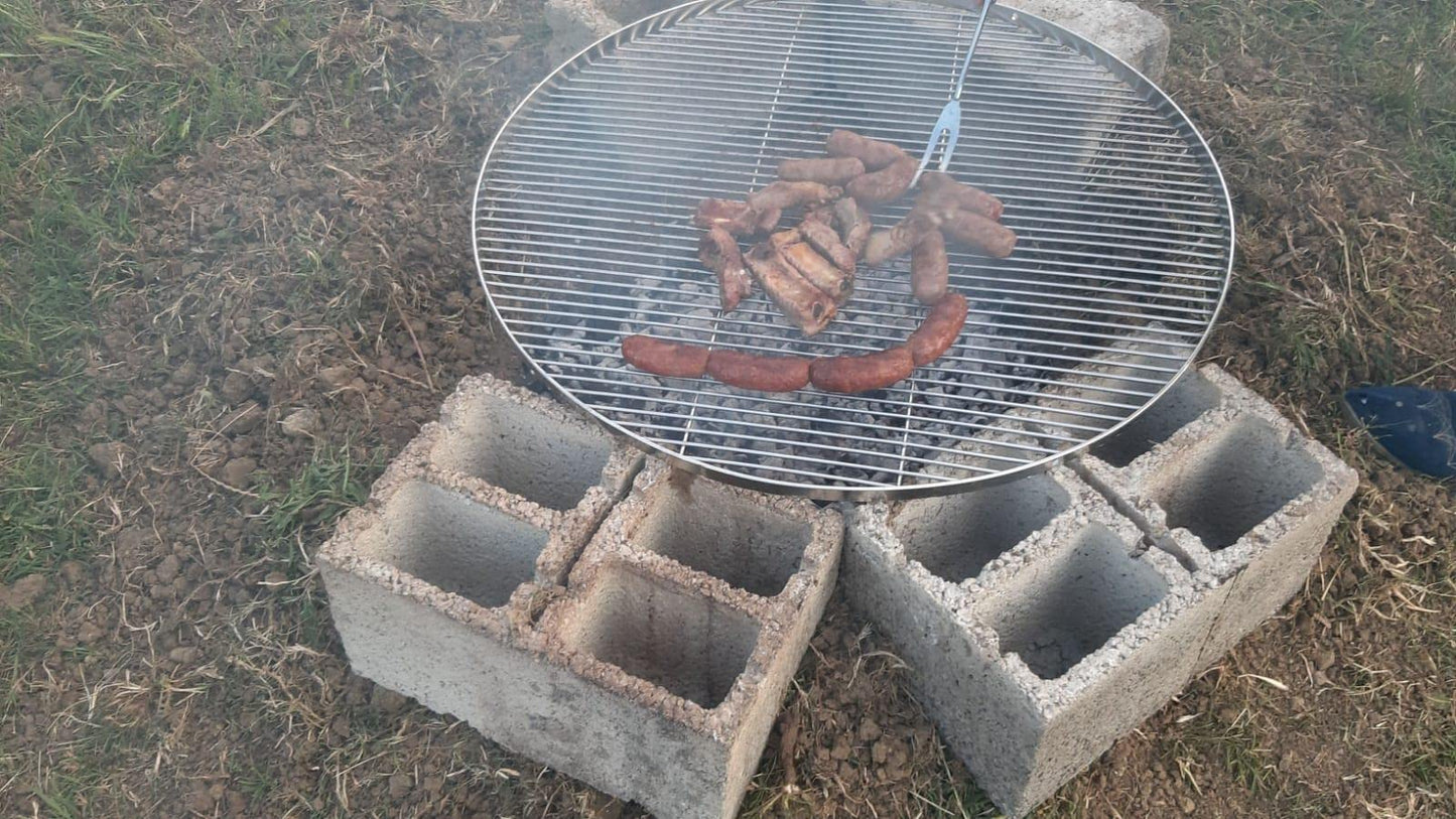 GriHero stainless steel grill grate with a diameter of 70cm for swing grill, grill grid with 3 hanging holes for swing grill grate and fire bowl tripod BBQ grill accessory. Solid 4mm thickness.