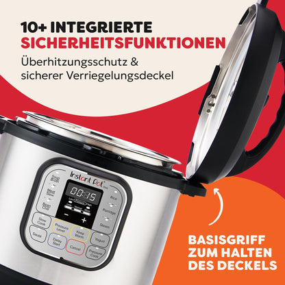 Instant Pot Duo 30 Electric Multicooker 3L - Pressure Cooker, Slow Cooker, Rice Cooker, Sauté Pan, Yogurt Maker, Steamer, and Food Warmer, made of stainless steel, Silver