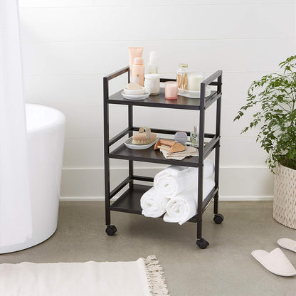 Amazon Basics Metal Serving Cart, 3 Levels, Black