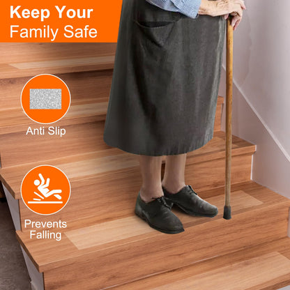 Non-slip stair treads mats, transparent self-adhesive stair carpet treads for indoor wood stairs floor, anti-slip mat adhesive pads, 10 x 60 cm, 15 pieces.