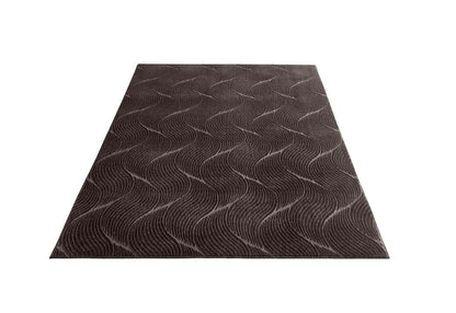 Taracarpet short pile Boho Scandi polyester carpet in 3D look, washable, easy to care for and sturdy. Ideal for living room, bedroom, and children's room, can also be used as a bath mat. Anthracite Dune 200x290 cm.