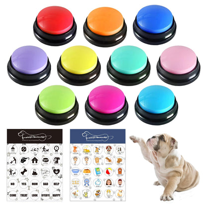BFYDOAA 10x Voice Recording Buttons for Dogs, Communication Buttons, Record-Reply Buzzer, 30-sec Recording & Playback, for Kids, Learning Game, Pet Training