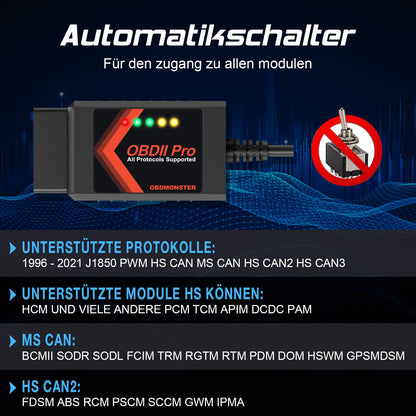 [Pro] FORScan ELMconfig OBD2 Scanner Diagnostic Tool for Windows, Auto diagnosis Coding Tool with automatic (MS/HS) CAN switch for Ford Lincoln Mazda Mercury series vehicles