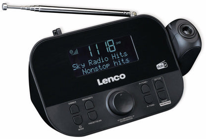 Lenco CR-615 DAB+ Projection Alarm Clock - Digital clock radio with DAB+ and PLL FM - 30 station presets - dual alarms - 180-degree projector - 3.5mm input - black