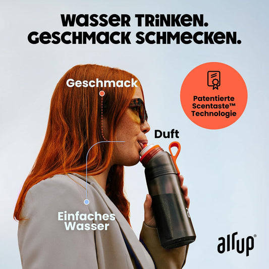air up® Twist Pro Bottle Steel Starter Set Original made of stainless steel including pods in 5 flavors, sugar-free I 480ml insulated bottle with flavor, keeps water cold for 14 hrs I Black