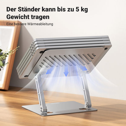 UGREEN Laptop Stand Adjustable Folding Laptop Stand Ergonomic Ventilated Notebook Stand Compatible with MacBook Air, Pro, Dell All Laptops 10-17.3"