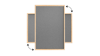 ALLboards Gray Pinboard with Wood Frame 90x60cm Corkboard Cork Wall Pinboard Cork Gray Surface
