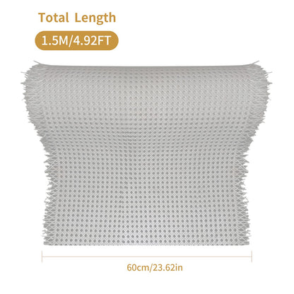 Viennese cane, PE rattan strapping, wide rattan weaving, waterproof honeycomb weaving, handmade rattan craft for DIY furniture decoration, chair weaving, furniture weaving (60 x 150cm, white)