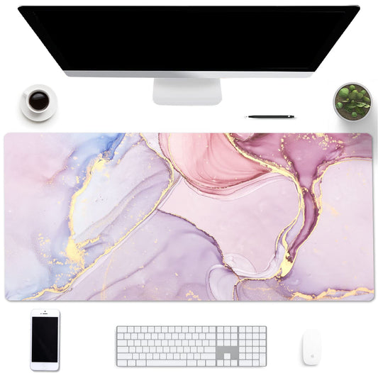 EPriakotu desk pad, 90 x 40cm PU leather desk mat, waterproof desk blotter protection office desk mat computer laptop keyboard mat for office home