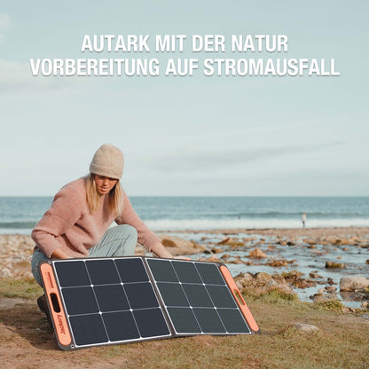 Jackery SolarSaga 100 foldable solar panel for Explorer 500/1000 Pro/1500 Pro - solar charger with 2 x USB port - 100W outdoor solar generator for camping and garden.