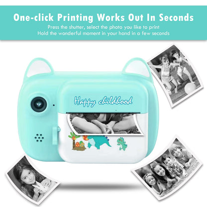 SUPBRO Kids Camera, Selfie Camera with 2.4-inch Big Screen 1080P HD Instant Print Camera 32GB Digital Camera for 3-12 Year Olds Birthday Gift